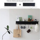 Entrance Coat Rack ，Coat Hooks, Wall-Mounted Wooden Hook Rack, Wall-Mounted Shelves are Very Suitable (Black Finish-1) by CozyNest Decor