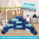 The Original Premium Plush Building Block for Kids - Certified Safe Foam Blocks in Luxuriously Soft Fabric Covers - Set of 24 (Ocean) by TinyTreasures Baby Boutique