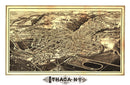 Vintage Map of Ithaca, New York 1882