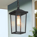 LOG BARN Outdoor Pendant Light Fixture, Farmhouse Exterior Lights, Anti-Rust Ceiling Outdoor Light with Clear Glass, Lantern Hanging Light for Front Door, Entry, Porch, and Gazebo by CozyNest Decor