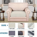 H.VERSAILTEX Super Stretch Individual Seat Cushion Covers Sofa Covers Couch Cushion Covers Slipcover Sets Thick Jacquard Textured Twill Fabric (1 Piece Chair Cushion Cover, Porcelain) by CozyNest Decor