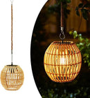 Hanging Solar Lantern Outdoor Waterproof, Large Solar Rattan Lantern Outdoor with Twine Handle, Bright Solar Outdoor Lights with Edison Bulb for Garden Patio Yard Decoration by GreenHaven Gardens