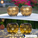 VEWOGARDEN 2 Pack Solar Lanterns Outdoor Waterproof Solar Lantern Hollow Out Metal Lantern Solar Lights for Patio Garden Table Decor by GreenHaven Gardens