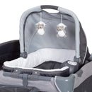 Baby Trend Nursery Center Travel Crib with Removable Rock-A-Bye Bassinet, Changing Table, Organizer, and Electronic Music Center and Nightlight, Robin by TinyTreasures Baby Boutique