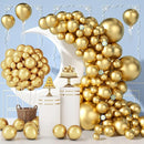140pcs Gold Balloon Arch Kit, Gold Balloons of Different Sizes Pack of 18 12 10 5 Inch Party Balloon Kit for Birthday Party or Balloon Arch as Graduation Wedding Baby Shower Party Decorations by TinyTreasures Baby Boutique