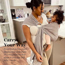 Ring Sling Baby Carrier, Soft Linen Cotton Baby Sling Carrier Newborn to Toddler, Baby Wrap Carrier for Plus Size Parents, Perfect Shower Gift, Grey by TinyTreasures Baby Boutique