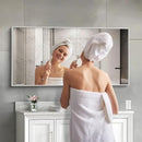 48x24In Silver Bathroom Mirror for Wall, Brushed Nickel Rectangle Mirrors with Metal Frame, Bathroom Rectangular Mirror Modern Wall Mirror for Bedroom Living Room, Hangs Horizontal or Vertical by CozyNest Decor