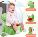 Potty Seat Baby Training Chair Boys Girls Toddler Dinosaur Comfortable children 1-5 years old Baby toilet Animal seat with lid back potty trainer (Green) by TinyTreasures Baby Boutique