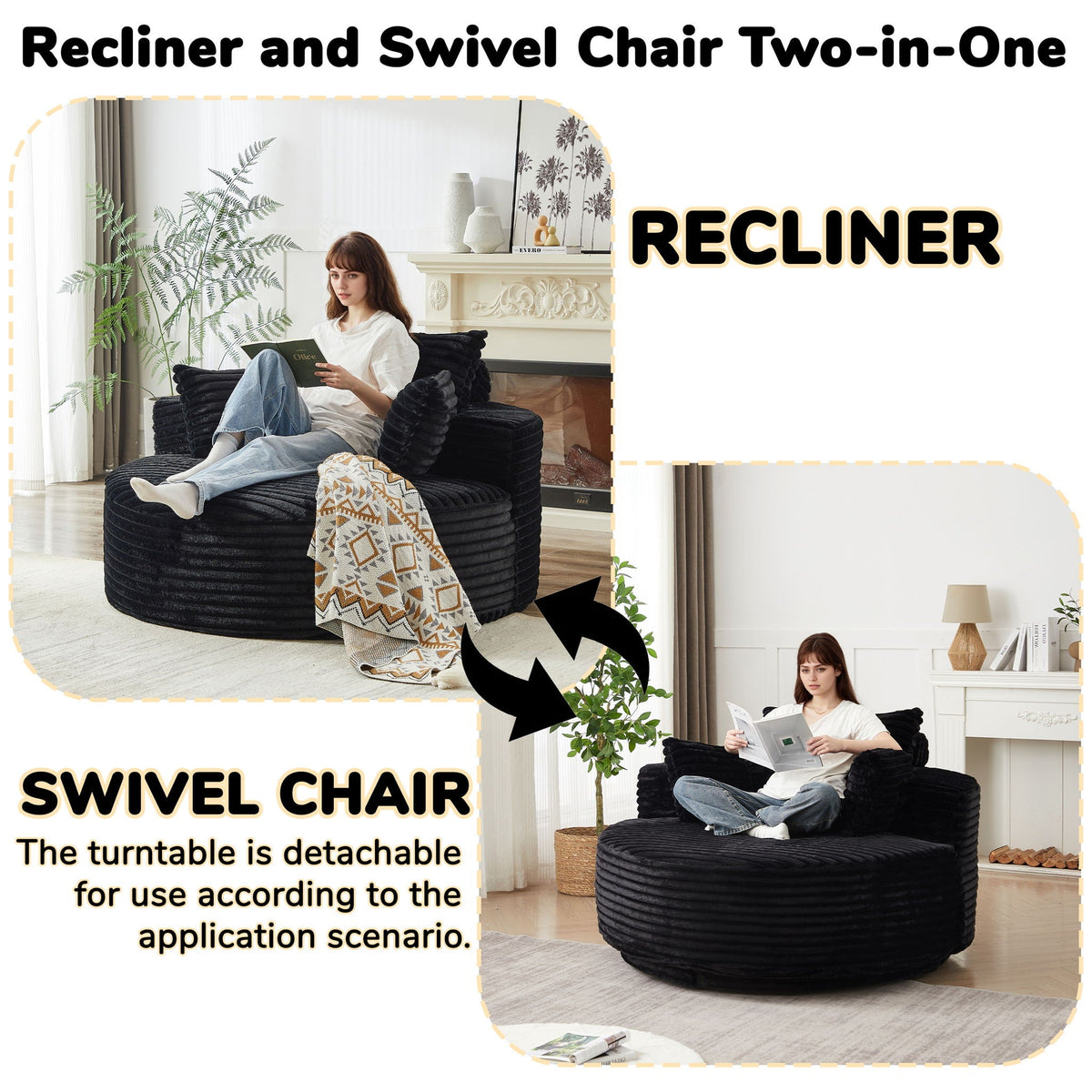 Swivel Chair With 360° Rotation For Living Room, photo 34 of 40
