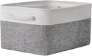 TheWarmHome Organization and Storage Basket for Shelves - 1 Pack 14x10x6.7 inch Collapsible Storage Bins, Fabric Storage Cubes for Closet Organizer Toy Gift Cloth (White & Grey) by TinyTreasures Baby Boutique