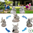 Fairy Garden Statue ，Solar Garden Decor ，Fairy Statue Outdoor with Glass Ball ，Waterproof Outdoor Decor，Suitable for Yard, Lawn ，Ideal for Holiday Giving (Left) by CozyNest Decor