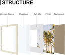 Vittanly 12x12 Picture Frames Set of 9, Shatter Resistant Plexiglass, Display 8x8 Pictures with Mat or 12x12 without Mat, Photo Frames for Wall Mount, Engineered Wood, Cornsilk by CozyNest Decor