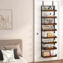 bukfen Over the Door Pantry Organizer, 8-Tier Adjustable Wooden Basket Kitchen Pantry Door Organization and Storage,2 in 1 Wall Mount or Hanging Heavy-Duty Metal Hanging Kitchen Spice Rack,1 Pack by CozyNest Decor