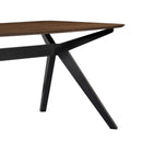 7-Pieces Upholstered Dining Set With Rubberwood Frame, Light Beige + Walnut + Black by HouseOfZazla