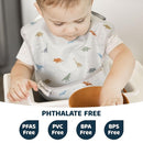 Tiny Twinkle Mess Proof Baby Bibs for Eating - Waterproof, Wipeable Bibs - Toddler Bib- Travel Friendly - PFAS, PVC, BPA, Phthalate Free - Baby Food Bib (3 Pack,Dinosaur) by TinyTreasures Baby Boutique