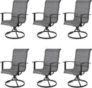 Grand patio Outdoor Swivel Dining Chairs 6-Piece Patio Dining Chair Set Mesh Sling Patio High Back Swivel Rockers, Black & Grey Plaid by GreenHaven Gardens