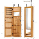 Jewelry Armoire Organizer With Full Length Mirror, Wall Mounted Lockable Cabinet With LED Light by Unique Piece Furniture