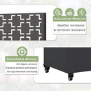 Casaphoria Metal Raised Garden Bed with Trellis and Wheels, 72"x47"x16" Planter Box for Climbing Plants, Vegetables & Vines, Features Drainage Holes and Privacy Screen, Black(Parallel&Louvered) by GreenHaven Gardens