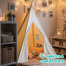 Sumbababy Large Teepee Tent for Adults Indoor - Cotton Canvas Kids Tents for Toddlers - Foldable Play Tent Gift Toy for Girls Boys, Picnic Wedding Tent - Boho Playroom Decoration for Party Festivals by TinyTreasures Baby Boutique