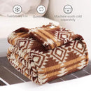 CASAAGUSTO Boho Sherpa Throw Blanket, Aztec, Ultra Soft, Warm, Cozy, Plush, Thick Fleece Bohemian Throw Blanket for Couch, Bed, Sofa (Terracotta 50 * 60 Inch) by CozyNest Decor