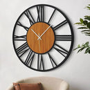 LEIKE 32" Oversized Large Wall Clocks,Silent,Non Ticking,Battery Operated Modern Round Big Wood Decorative Metal Wall Clock for Living Room, Bedroom,Kitchen,Farmhouse,Office Decor - Black,32 Inch by CozyNest Decor