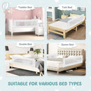 BABY JOY Double Sided Bed Rail Guard, 2 Pack, Extra Long, Swing Down for Convertible Crib, Folding Baby Safety Bedrail for Kids Twin Full Size Queen King Mattress, Rails for Toddlers (White, 60") by TinyTreasures Baby Boutique
