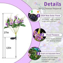 Neporal Solar Flowers Outdoor Waterproof Purple, Lilac Garden Solar Lights Decorative 4PK 8-Stem, 2 Lighting Modes, Solar Powered Garden Decor, Solar Yard Decor by GreenHaven Gardens