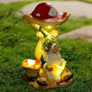 Upgraded Size Solar Garden Outdoor Statues Gnome Reading Under Mushroom with 5 LED Solar Figurine for Lawn,Patio,Balcony,Yard Decor Unique Housewarming Gift for Grandfather, Father,Grandma,Wen by CozyNest Decor
