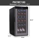 Nutrichef 18 Bottle Slim Wine Fridge | Red & White Wine Chiller | Adjustable Temperature Control 41°F to 64°F | Ultra Quiet Operation | Mini Wine Cooler for Home & Office, 30x13x17 IN by CozyNest Decor