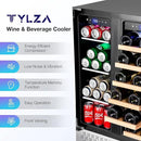 Tylza Wine and Beverage Refrigerator, 24 inch Dual Zone Wine Beverage Cooler Built-in and Freestanding, with Seamless Stainless Steel Door Quick Cooling Under Counter Beer Wine refrigerator by CozyNest Decor