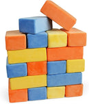 The Original Premium Plush Building Block for Kids - Certified Safe Foam Blocks in Luxuriously Soft Fabric Covers - Set of 24 (B.O.Y.) by TinyTreasures Baby Boutique
