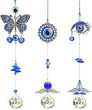3pcs Evil Eye Suncatchers with Crystal Prism Balls Window Hanging Decoration Ornament Sun Catchers Rainbow Maker Pendant by GreenHaven Gardens
