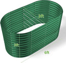 Land Guard 6x3x3ft Oval Galvanized Raised Garden Beds, Large-Capacity Metal Planter Box Outdoor, Durable Deep Raised Garden Bed 3ft Tall, Raised Beds for Gardening Vegetables, Forest Green by GreenHaven Gardens