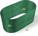 Land Guard 6x3x3ft Oval Galvanized Raised Garden Beds, Large-Capacity Metal Planter Box Outdoor, Durable Deep Raised Garden Bed 3ft Tall, Raised Beds for Gardening Vegetables, Forest Green by CozyNest Decor