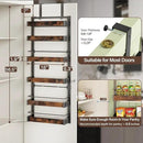 6 Tier Over The Door Pantry Organizer, 2 IN 1 Wall Mount or Metal Hanging Spice Rack for Pantry Organizers and Storage, Seasoning Shelves，Adjustable Basket with Hooks for Kitchen, Bathroom,Laundry by CozyNest Decor