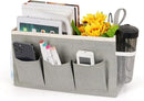 Bedside Storage Caddy/Bedside Hanging Storage Bag for Headboards Bunk Beds Dorm Rooms Book Phone Magazine Holder (New Grey) by CozyNest Decor