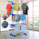 Bigzzia Clothes Drying Rack, 67.7 Inch Laundry Drying Rack with Foldable Base, 4 Tier Stainless Steel Drying Rack Clothing, Movable Laundry Rack for Indoor Outdoor-Blue by TinyTreasures Baby Boutique