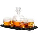 Etched World Map Globe Whiskey Decanter Set 750ML With 4 10OZ Map Glasses 13 H X 13 L By The Wine Sa by The Wine Savant