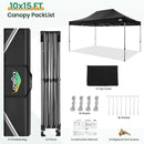COBIZI 10x15 FT Pop up Canopy Tent,Heavy Duty Easy Up Commercial Outdoor Party Canopy Tents for Wedding Parties All Season Wind & Waterproof Gazebo with Carry Bag,Black(Frame Thickened) by GreenHaven Gardens