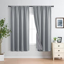 XWZO 100% Blackout Curtains with Tiebacks- Rod Pocket Heat and Full Light Blocking Window Panels for Bedroom/Nursery, 63 Inches Long Thermal Insulated Draperies, Grey, W60 x L63, Set of 2 by TinyTreasures Baby Boutique