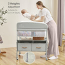 BabyBond Portable Baby Changing Table with 2 Storage Baskets, Foldable Changing Table Dresser Waterproof Diaper Changing Table Height Adjustable Changing Station for Infant and Newborn(Beige) by TinyTreasures Baby Boutique