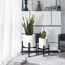 Plant Pot with Stands Set of 2, Mid Century Planters for Indoor Plants Modern Decorative Flower Pots for Balcony, Office, Living Room or Garden with Drainage Plug, 12 inch & 10 inch by CozyNest Decor