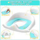 Gimars Upgrade Ultra-Stable 2 In 1 Multifunctional Toddler Potty Seat For Toilet with Setp Stool, Potty Traning Toilet For Boys Girls With Widened Ladder,Comfortable Safe Potty Seat With Handrail,Aqua by TinyTreasures Baby Boutique