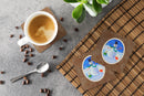 Snowman Bichon Frise Foam Coasters Set of 4 Cup Coasters for Indoor Outdoor, Tabletop Protection, Anti Slip, Mouse pad Material