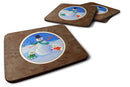 Snowman Bichon Frise Foam Coasters Set of 4 Cup Coasters for Indoor Outdoor, Tabletop Protection, Anti Slip, Mouse pad Material