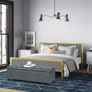 Joveco 47 Inch Storage Ottoman Bench,Tufted Fabric Storage Bench with Nailhead Trim for Bedroom (47”,Gray) by CozyNest Decor