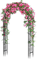 88in Steel Garden Arch Arbor Trellis for Climbing Plants Outdoor,Yard,Garden,Climbing Plants 7ft Decorative Wire Lattice,Outdoor Wedding Arch(Black) by GreenHaven Gardens