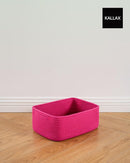 KALLAX Small Woven Basket, 13.5 x 9.5 x 5 Inches, Storage Basket for Organizing, Cute Small Rope Shelf Closet Cube Storage Bins Baskets for Shelves, Dog Toy Gift Baskets Empty, 3 Packs, Hot Pink by TinyTreasures Baby Boutique