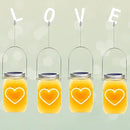 Hanging Solar Mason Jar Lights, 4 Pack Warm Heart Shape Led Lights, Solar Powered Lanterns Outdoor Waterproof, Hangers and Jars Included, Gift for Lover, Home Party Wedding Garden Patio Decor (4) by GreenHaven Gardens
