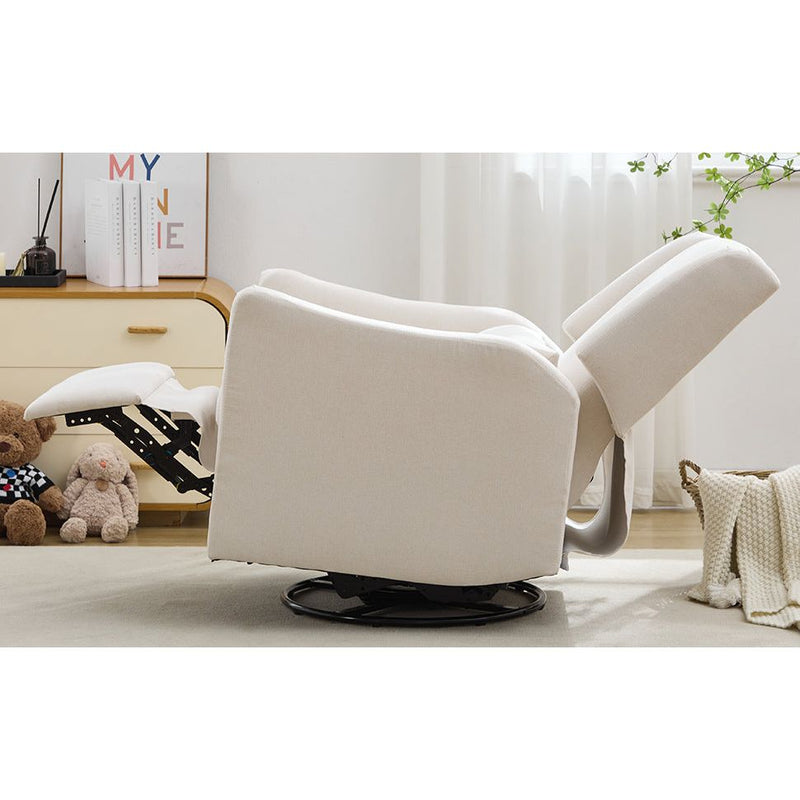 29.5'' Wide Wingback Swivel Rocker Recliner Chair, Glider Rocker Recliner, Rocking Chair Nursery for Living Room Bedroom Apartment,Linen,Beige